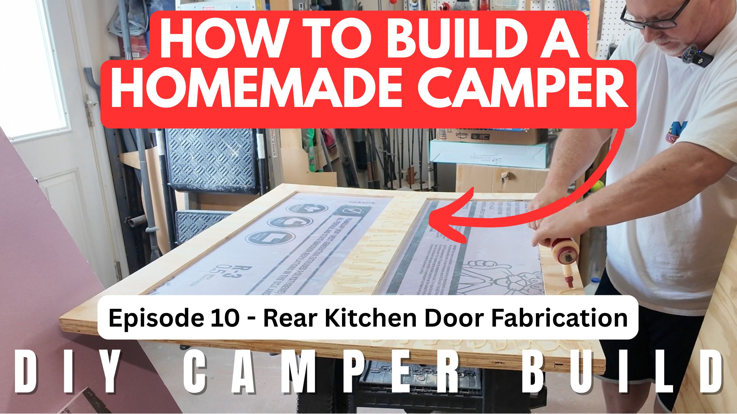 DIY camper rear kitchen hatch door construction