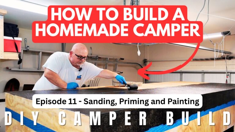 Painting the exterior of our homemade camper