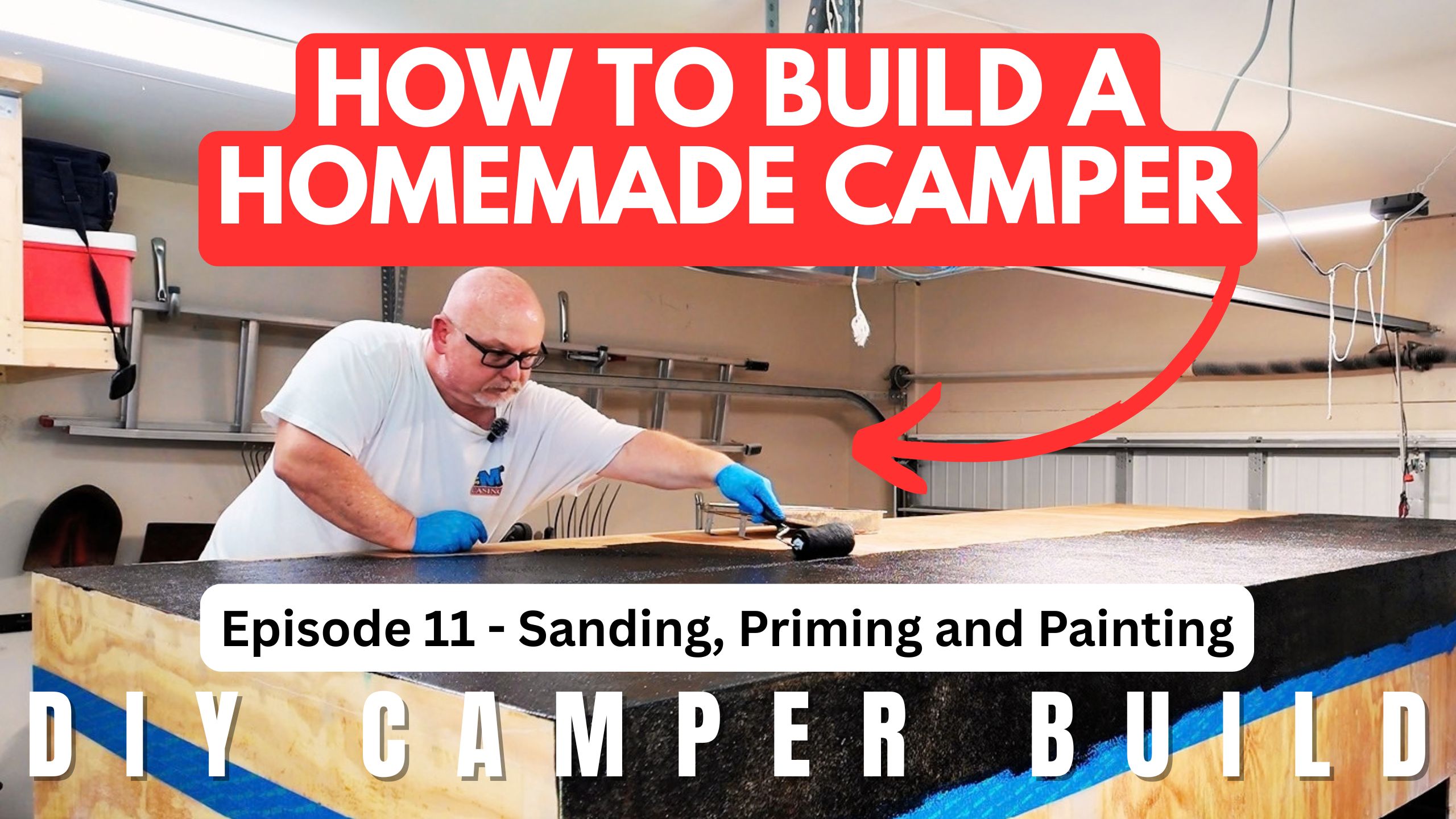 Painting the exterior of our homemade camper