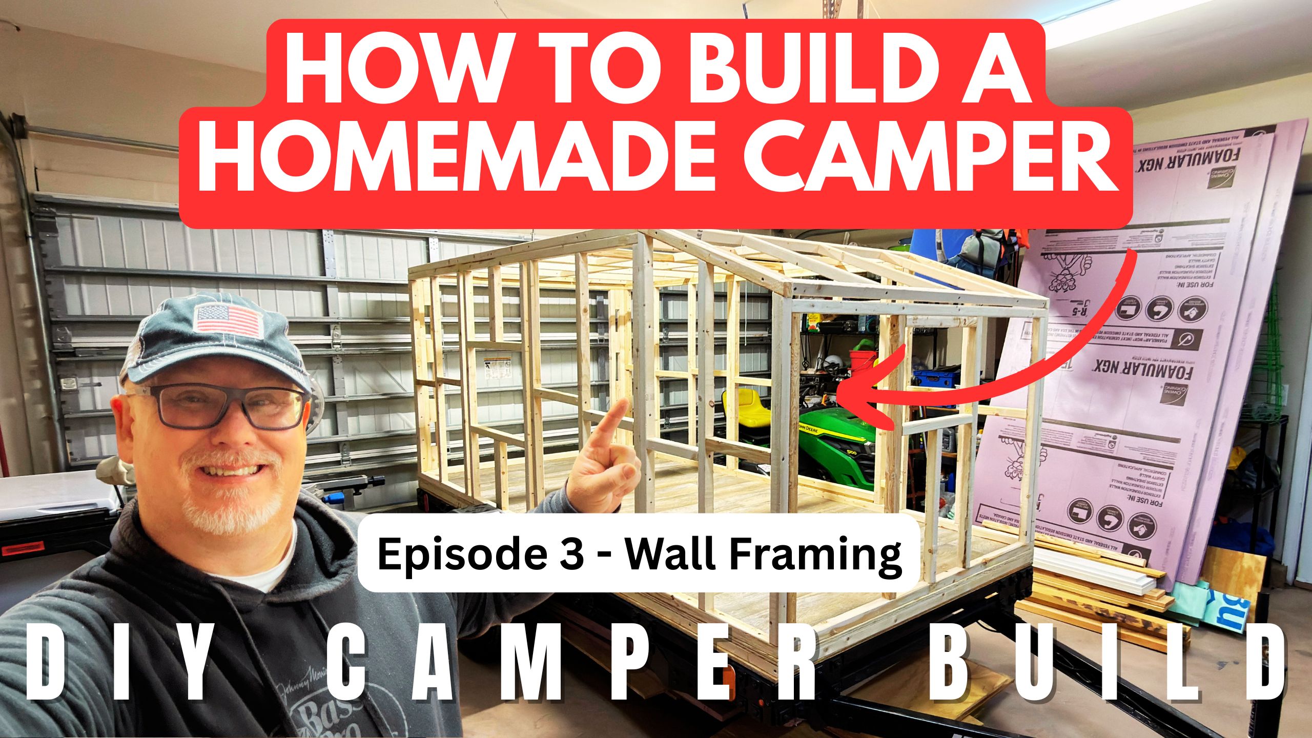 Wooden wall framing for a homemade camper trailer