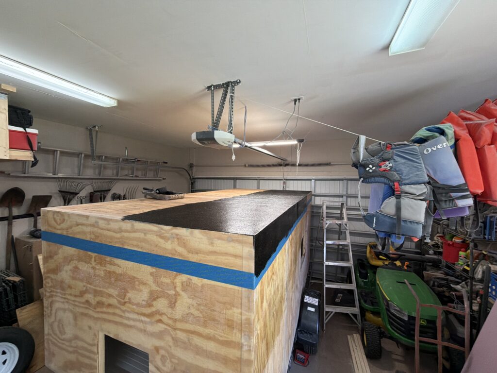 Painting a homemade camper exterior