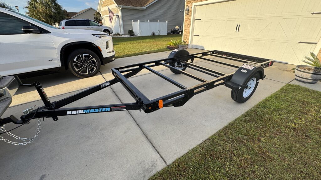 Harbor Freight 5×10 Modular Trailer used for a homemade camper build