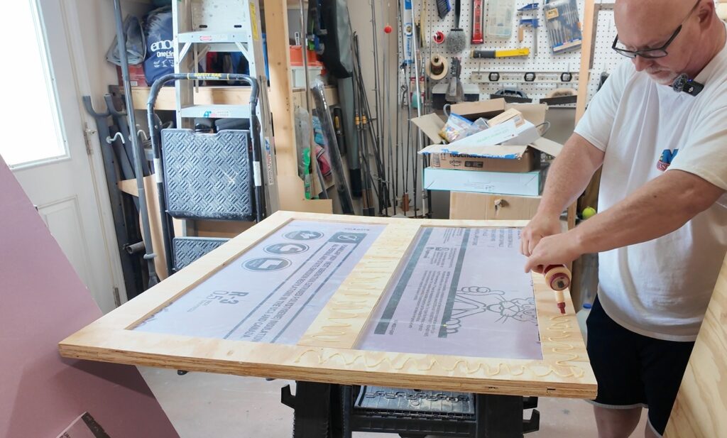 DIY camper rear kitchen hatch door construction